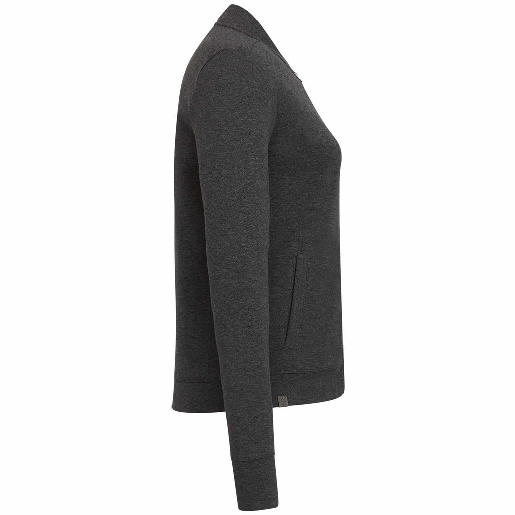 Rigi Eco Knit Full Zip Jacket for Women Transfer - Heather Dark Charcoal - Right Side