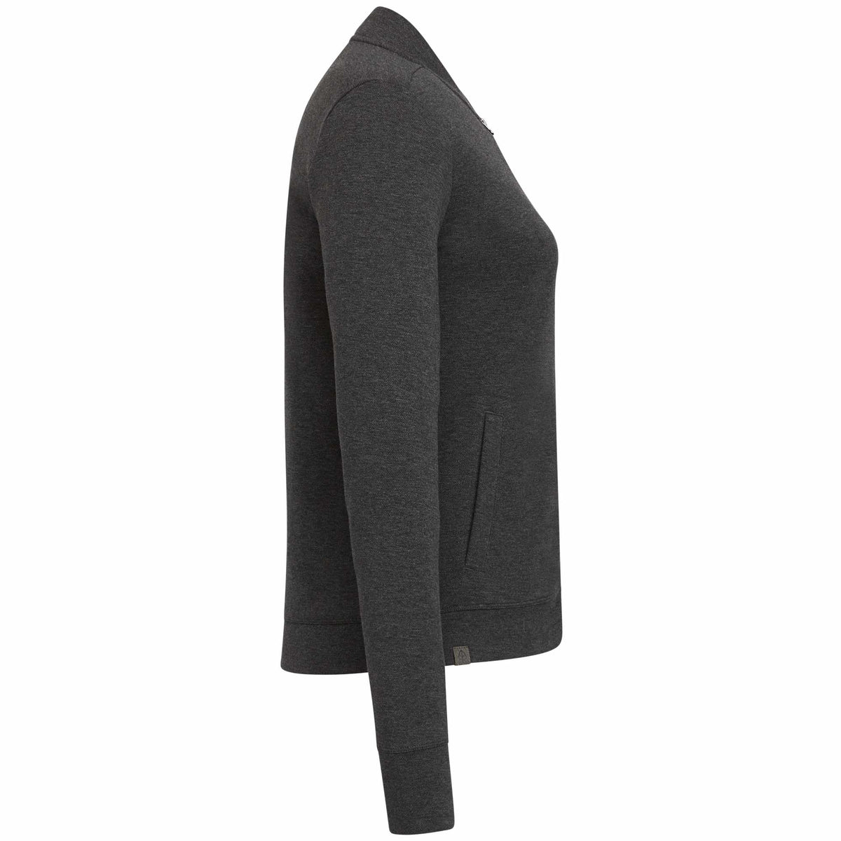 Rigi Eco Knit Full Zip Jacket for Women Transfer - Heather Dark Charcoal - Right Side