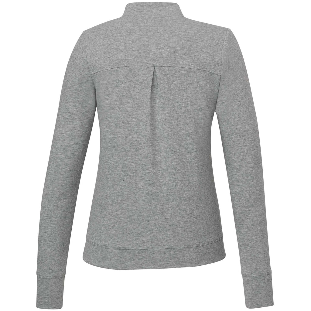 Rigi Eco Knit Full Zip Jacket for Women Transfer - Heather Grey - Back