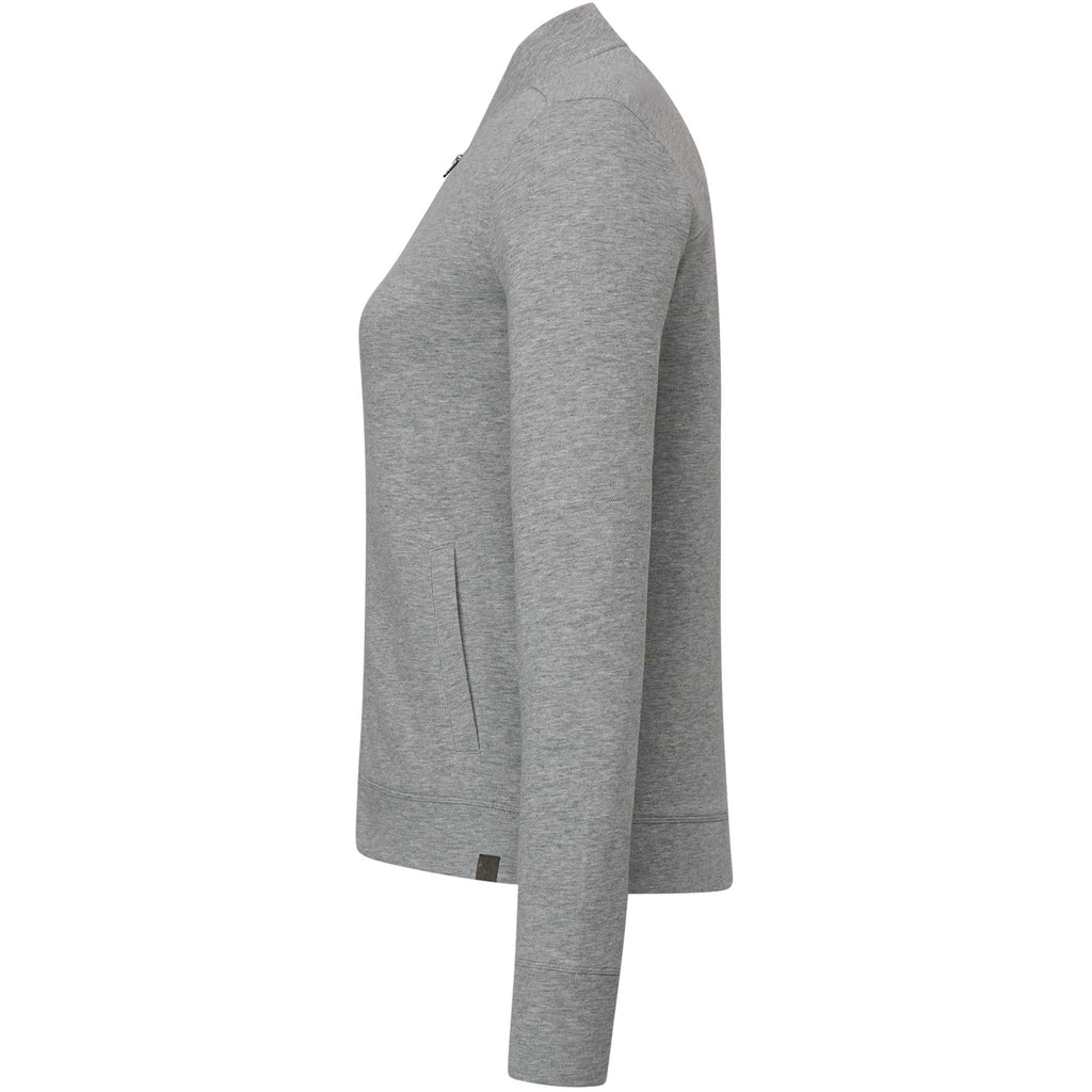 Rigi Eco Knit Full Zip Jacket for Women Transfer - Heather Grey - Left Side
