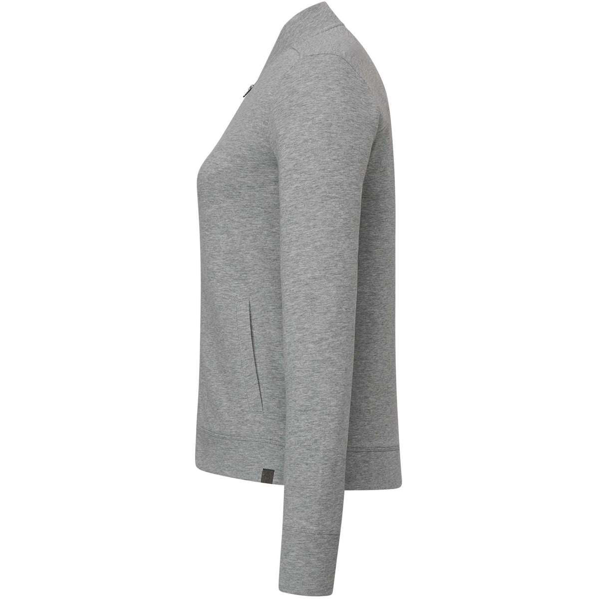 Rigi Eco Knit Full Zip Jacket for Women Transfer - Heather Grey - Left Side