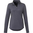 Rigi Eco Knit Half Zip for Women Embroidery - Heather Dark Charcoal - Front