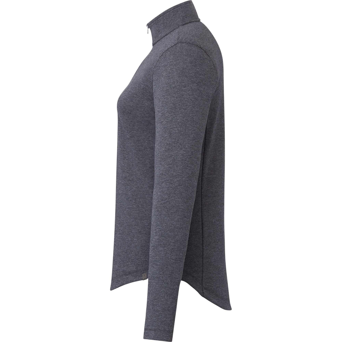 Rigi Eco Knit Half Zip for Women Embroidery - Heather Dark Charcoal - Right Side