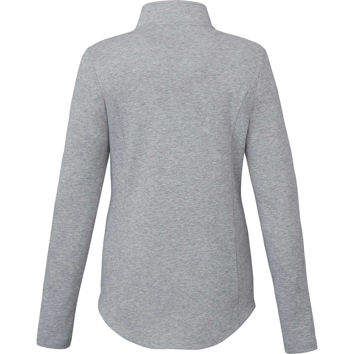 Rigi Eco Knit Half Zip for Women Embroidery - Heather Grey - Back