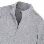 Rigi Eco Knit Half Zip for Women Embroidery - Heather Grey - Detail 2