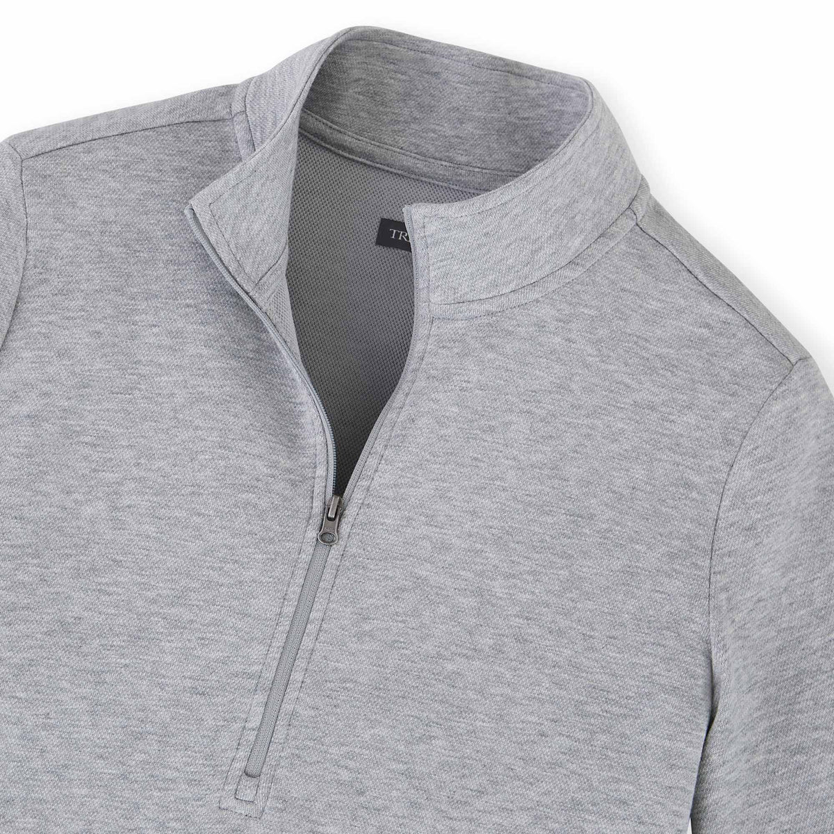 Rigi Eco Knit Half Zip for Women Embroidery - Heather Grey - Detail 2