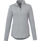 Rigi Eco Knit Half Zip for Women Embroidery - Heather Grey - Front
