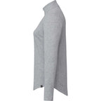 Rigi Eco Knit Half Zip for Women Embroidery - Heather Grey - Left Side