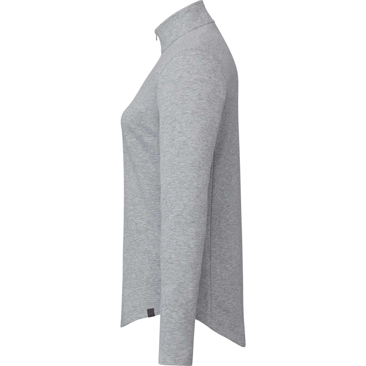 Rigi Eco Knit Half Zip for Women Embroidery - Heather Grey - Left Side