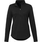 Rigi Eco Knit Half Zip for Women Transfer - Black - Front