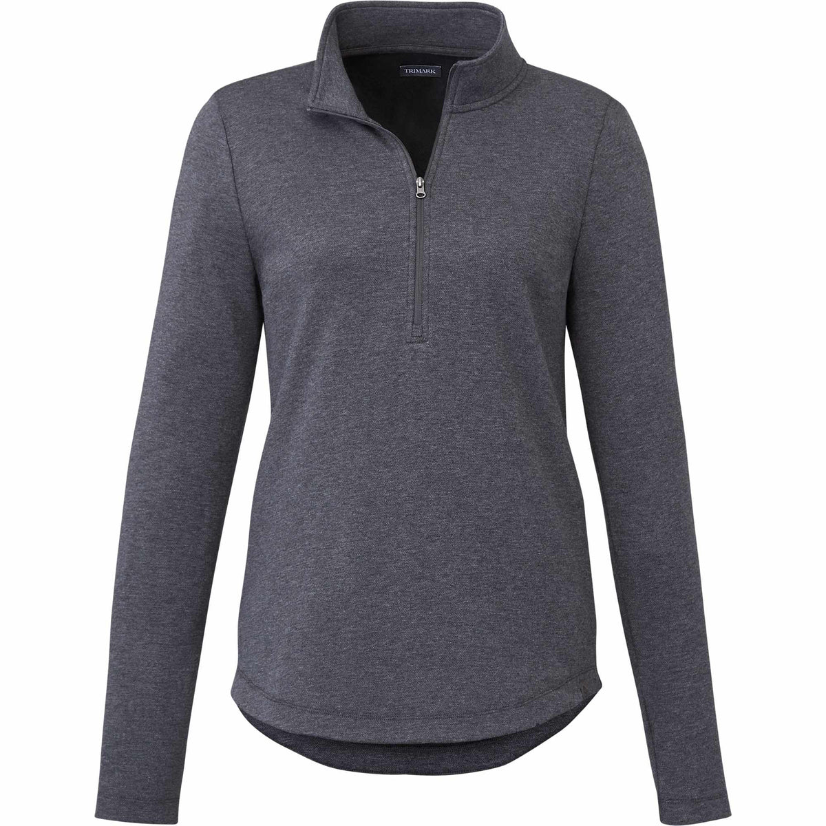 Rigi Eco Knit Half Zip for Women Transfer - Heather Dark Charcoal - Front