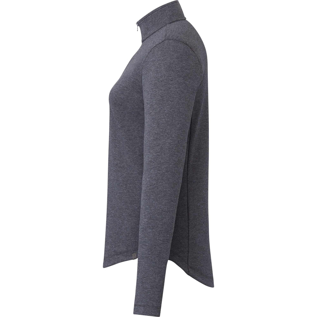 Rigi Eco Knit Half Zip for Women Transfer - Heather Dark Charcoal - Left Side