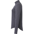 Rigi Eco Knit Half Zip for Women Transfer - Heather Dark Charcoal - Right Side