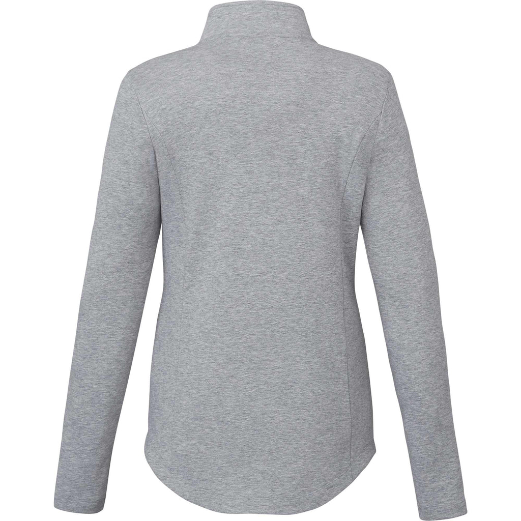 Rigi Eco Knit Half Zip for Women Transfer - Heather Grey - Back