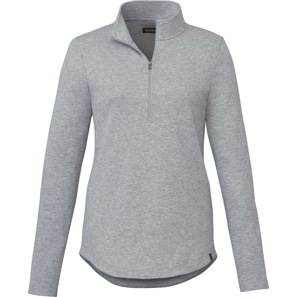 Rigi Eco Knit Half Zip for Women Transfer - Heather Grey - Front