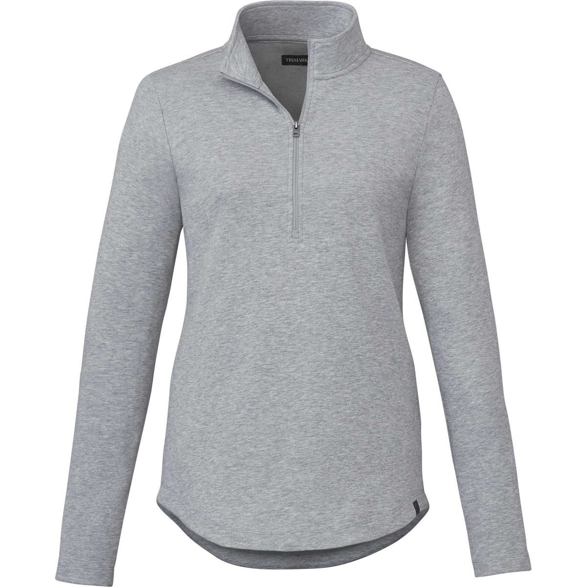 Rigi Eco Knit Half Zip for Women Transfer - Heather Grey - Front