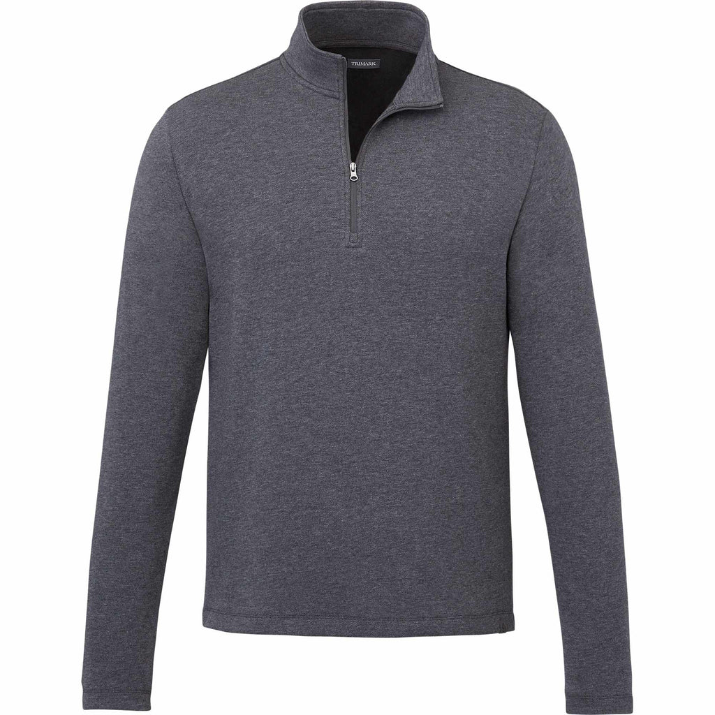 Rigi Eco Knit Quarter Zip for Men Transfer - Heather Dark Charcoal - Front