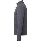 Rigi Eco Knit Quarter Zip for Men Transfer - Heather Dark Charcoal - Left Side