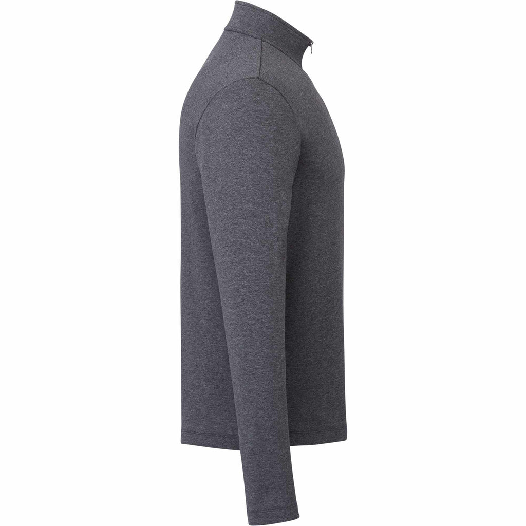 Rigi Eco Knit Quarter Zip for Men Transfer - Heather Dark Charcoal - Right Side