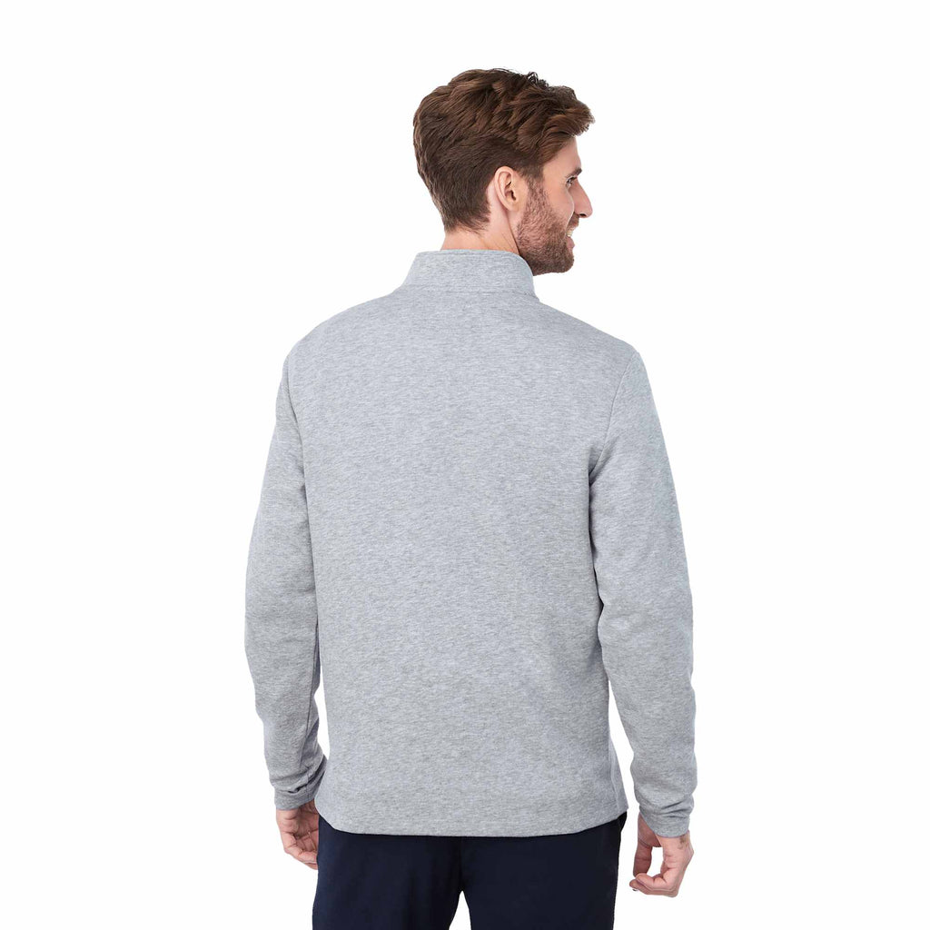 Rigi Eco Knit Quarter Zip for Men Transfer - Heather Grey - Back On Model