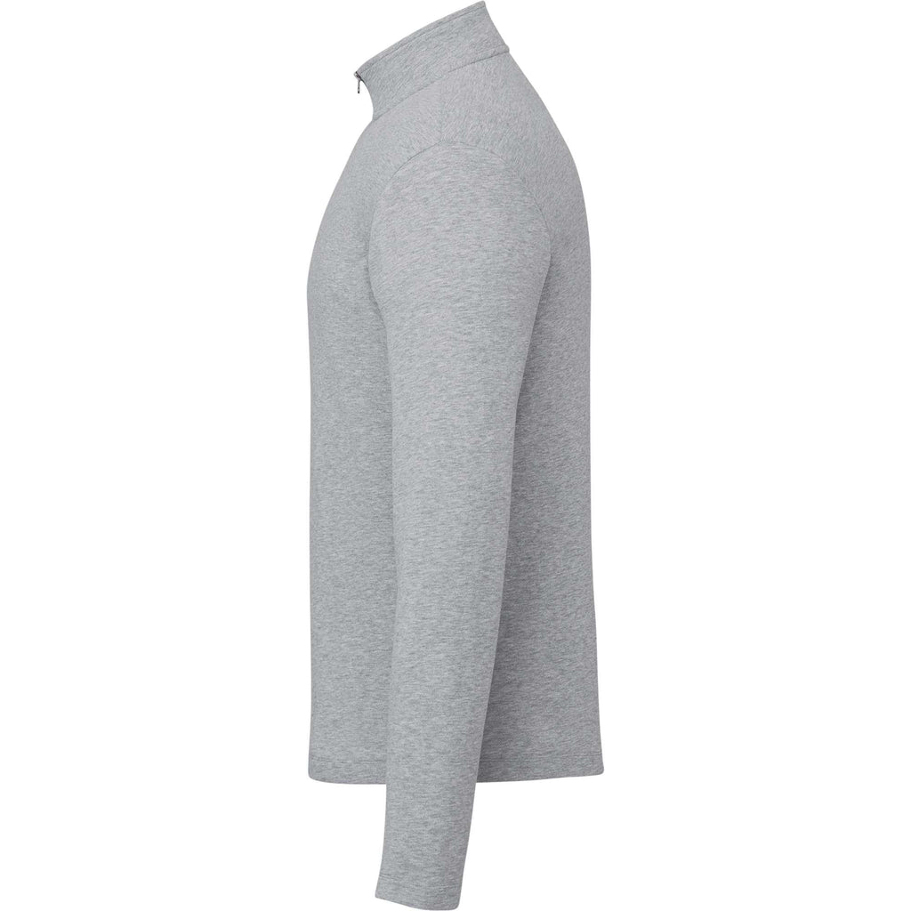 Rigi Eco Knit Quarter Zip for Men Transfer - Heather Grey - Left Side