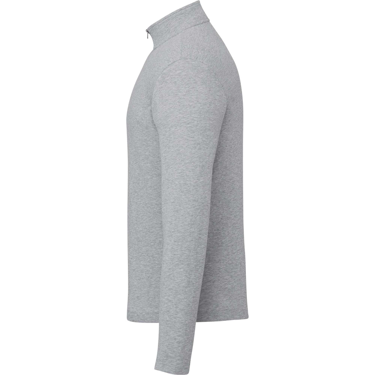 Rigi Eco Knit Quarter Zip for Men Transfer - Heather Grey - Left Side