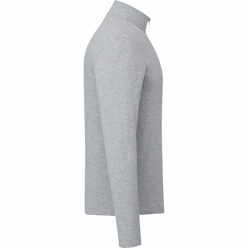 Rigi Eco Knit Quarter Zip for Men Transfer - Heather Grey - Right Side