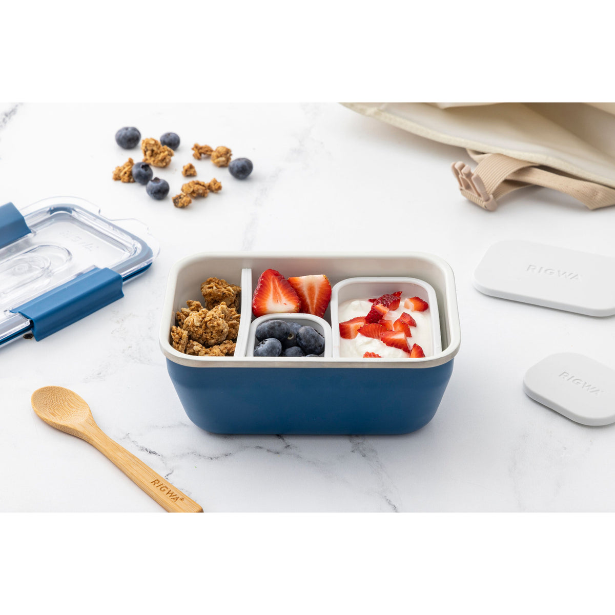 Rigwa Stainless Steel Travel Bento Box, 36 oz - Blue - View 4