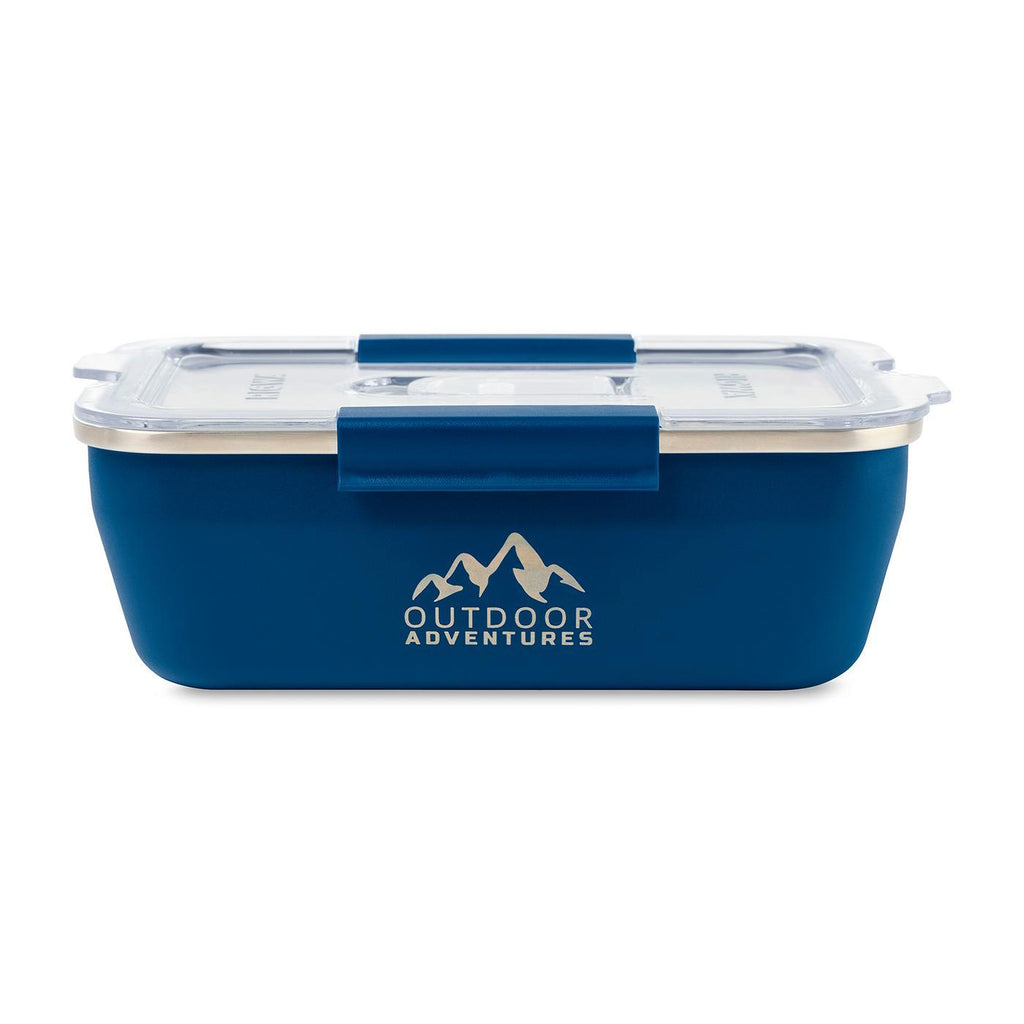 Rigwa Stainless Steel Travel Bento Box, 36 oz Laser Engraving - Blue - View 1
