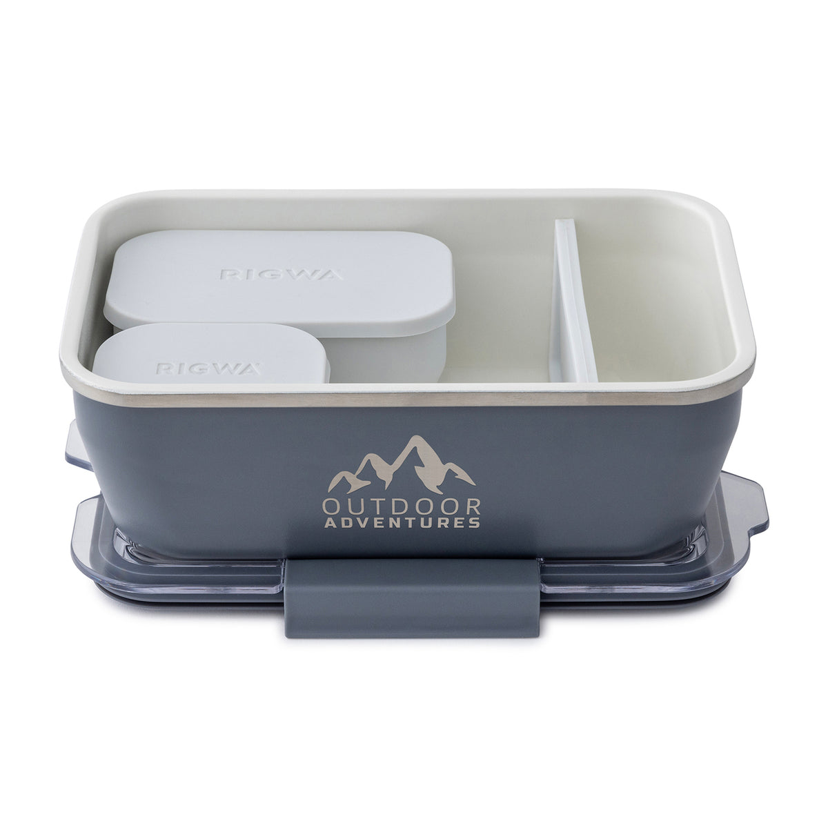 Rigwa Stainless Steel Travel Bento Box, 36 oz Laser Engraving - Slate - View 3