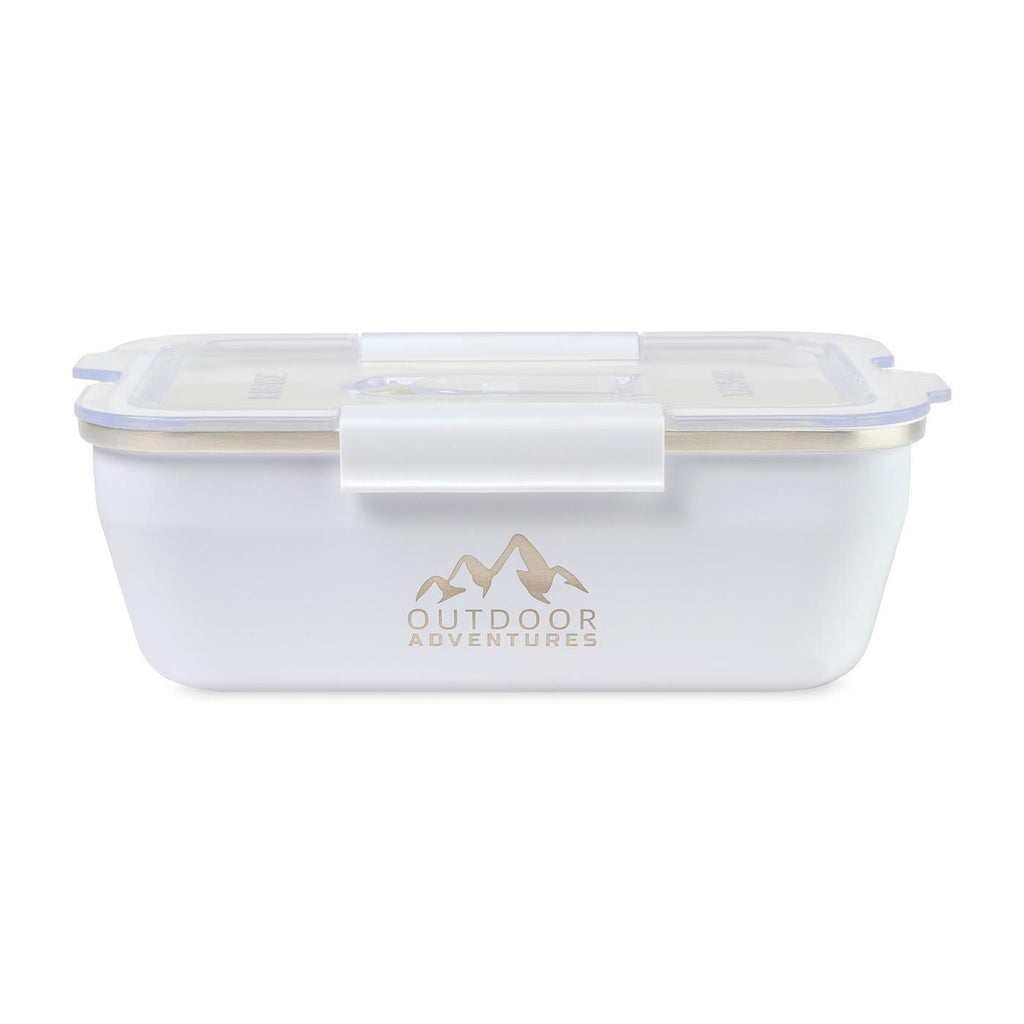 Rigwa Stainless Steel Travel Bento Box, 36 oz Laser Engraving - White - View 1