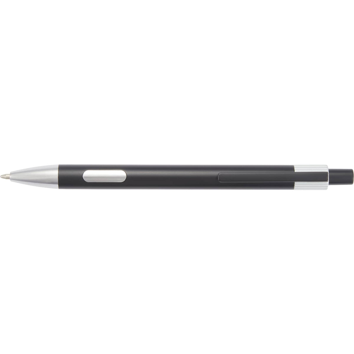 Riley Gel Pen in Recycled Aluminum with Silver Accents - Black - Clip