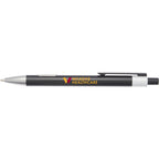 Riley Gel Pen in Recycled Aluminum with Silver Accents - Black - Front