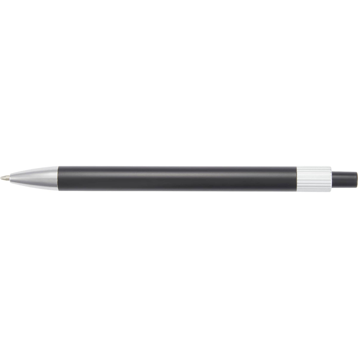 Riley Gel Pen in Recycled Aluminum with Silver Accents - Black - Top