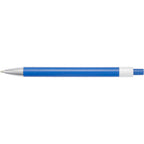Riley Gel Pen in Recycled Aluminum with Silver Accents - Blue - Top