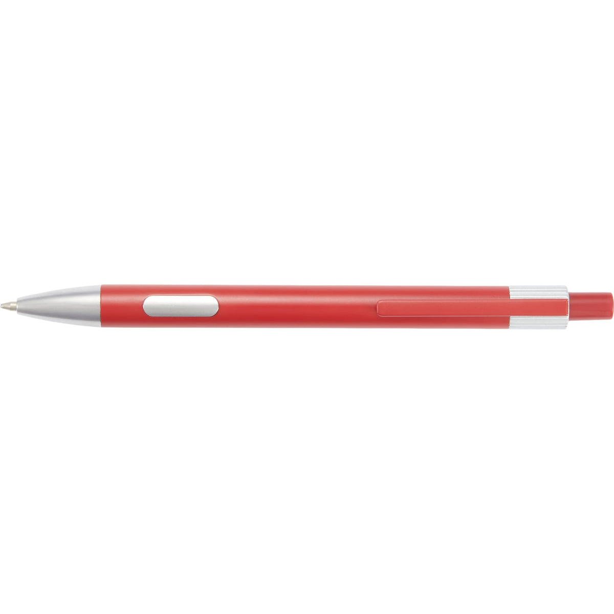 Riley Gel Pen in Recycled Aluminum with Silver Accents - Red - Clip