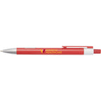 Riley Gel Pen in Recycled Aluminum with Silver Accents - Red - Front