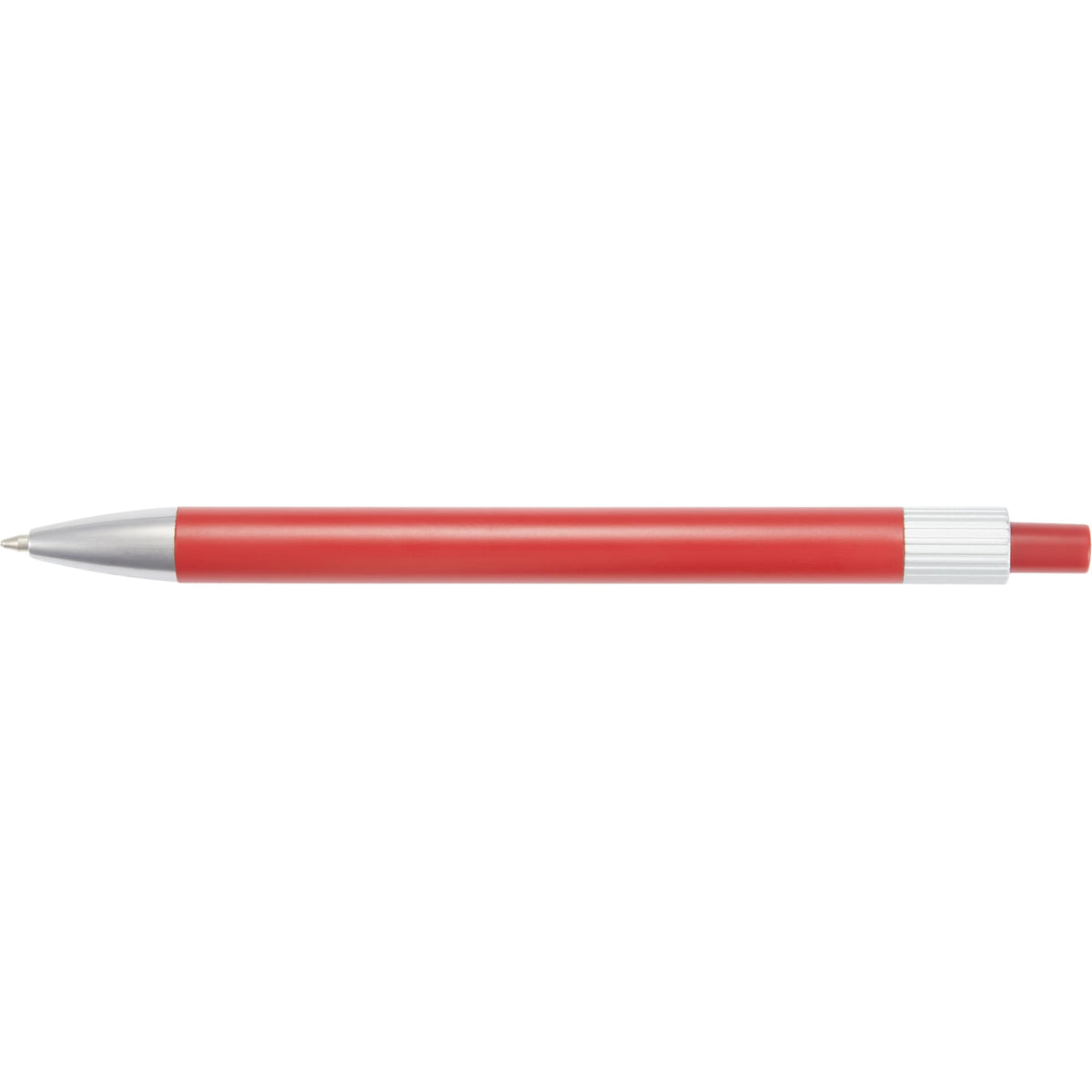 Riley Gel Pen in Recycled Aluminum with Silver Accents - Red - Top
