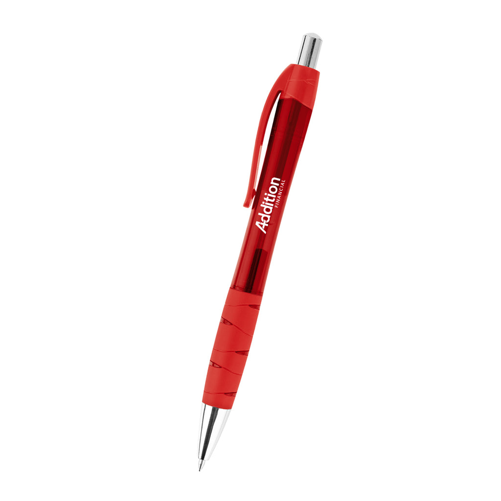 Riley Gel Pen in Recycled PET - Red - Silk Screen