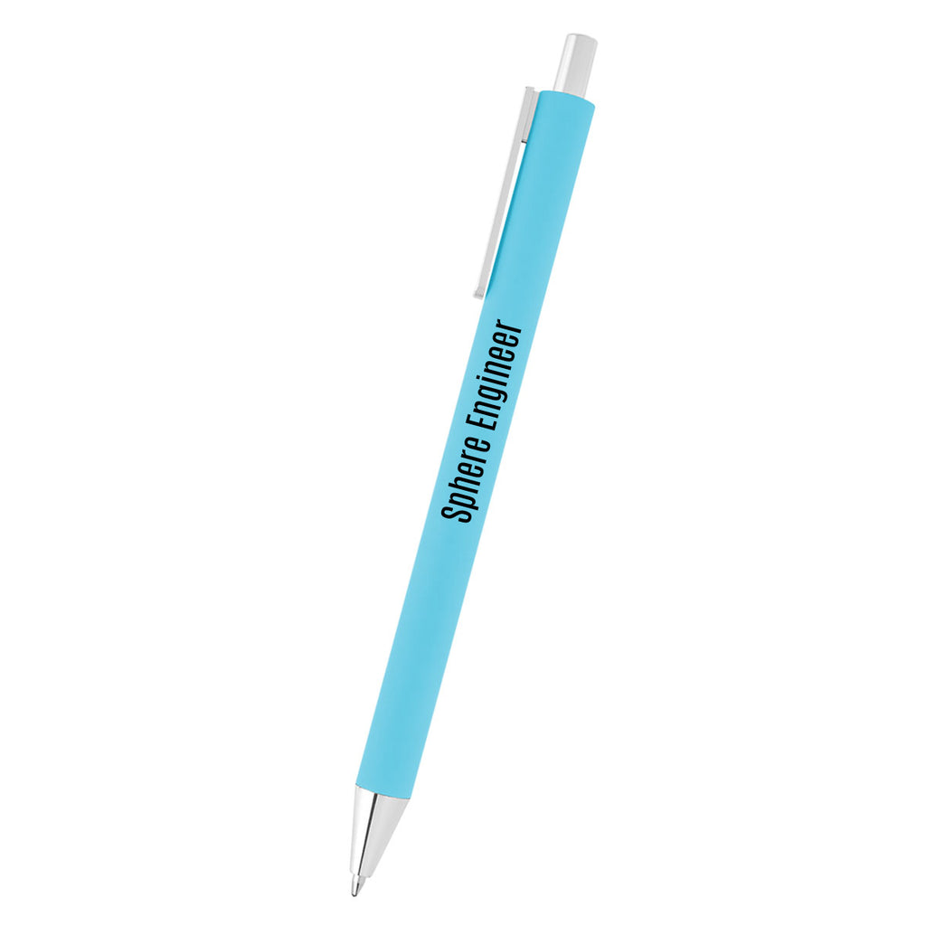 Riley Pen in Recycled Aluminum Laser Engraving - Light Blue - Silk Screen