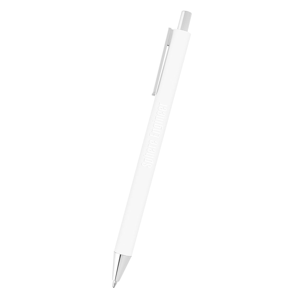 Riley Pen in Recycled Aluminum Laser Engraving - White - Laser Engraving