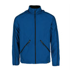 Rincon Packable Jacket with Recycled Content for Men Debossing - Metro Blue/Black - Flat 2