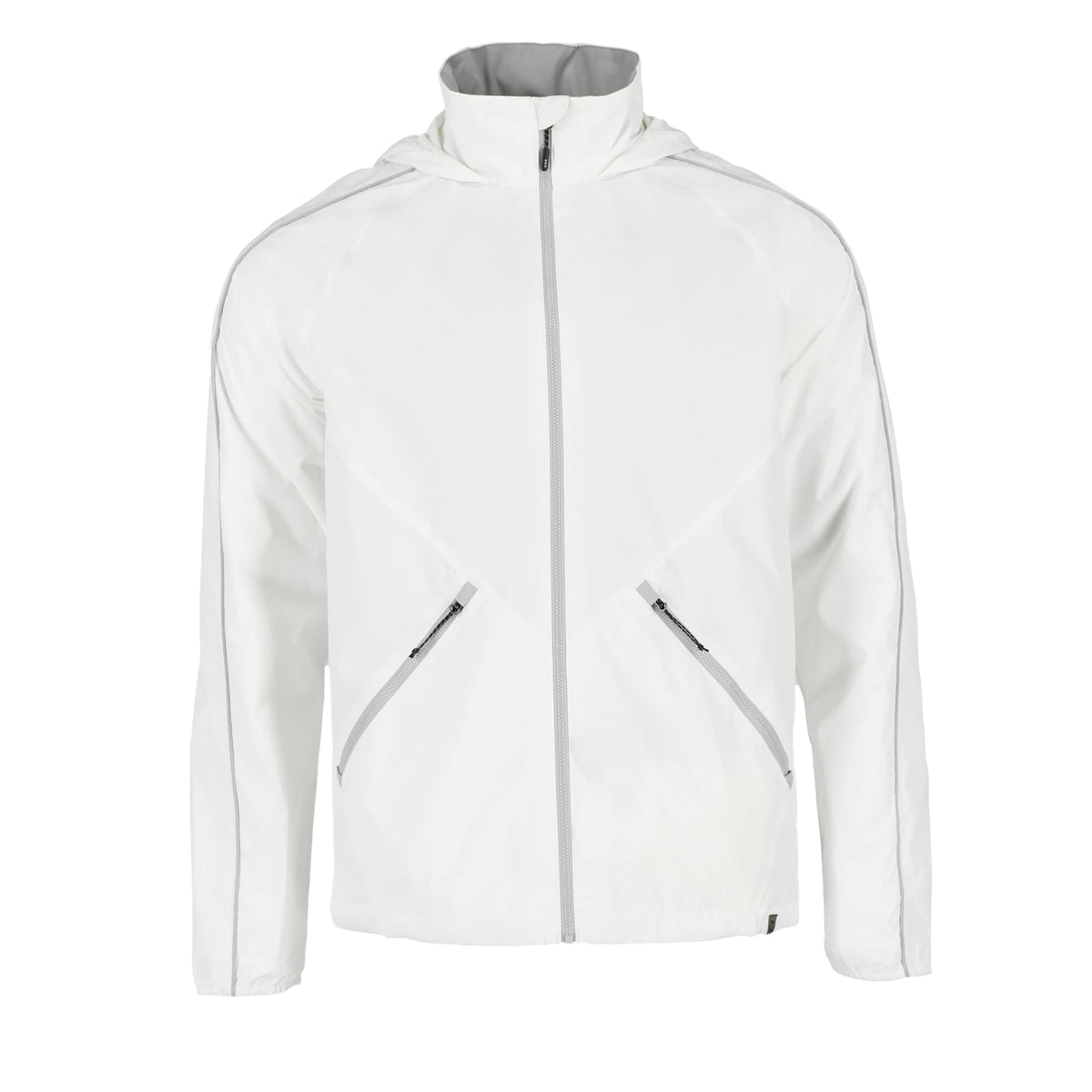 Rincon Packable Jacket with Recycled Content for Men Embroidery - White/Silver - Flat