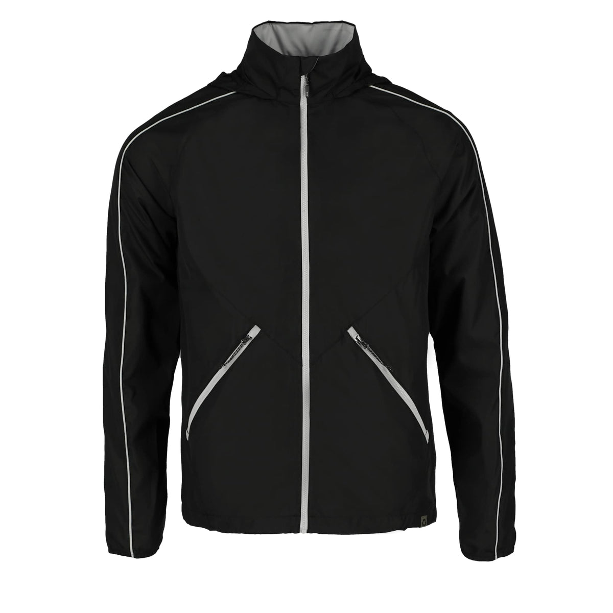 Rincon Packable Jacket with Recycled Content for Men Transfer - Black/Silver - Flat