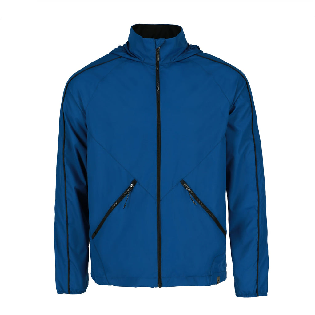 Rincon Packable Jacket with Recycled Content for Men Transfer - Metro Blue/Black - Flat 2
