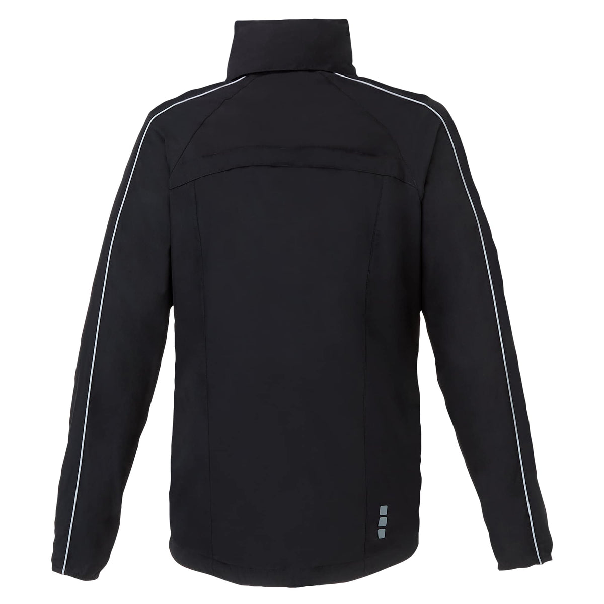 Rincon Packable Jacket with Recycled Content for Women Debossing - Black/Silver - Back Flat