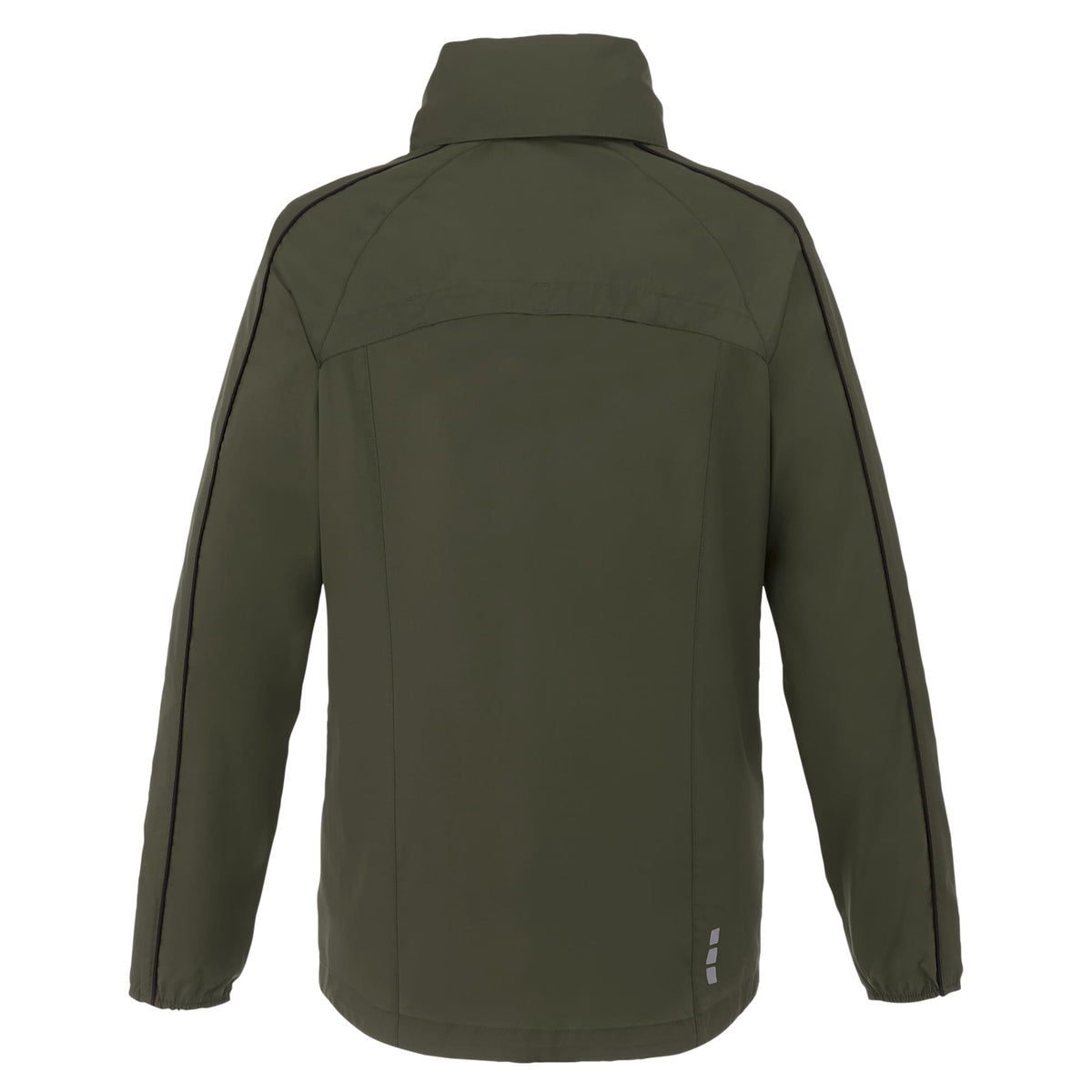 Rincon Packable Jacket with Recycled Content for Women Laser Engraving - Loden/Black - Back Flat