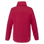 Rincon Packable Jacket with Recycled Content for Women Laser Engraving - Vintage Red/Black - Back Flat