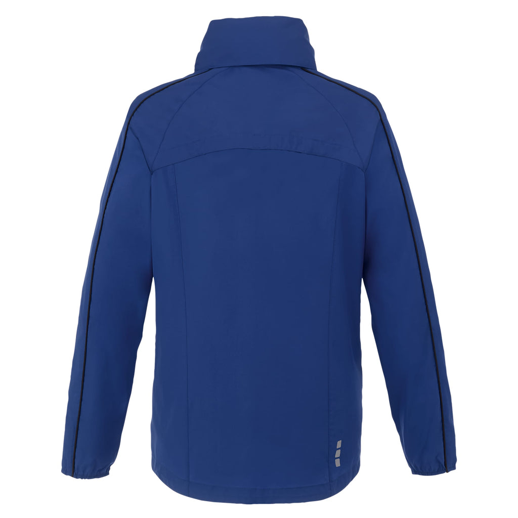 Rincon Packable Jacket with Recycled Content for Women Transfer - Metro Blue/Black - Back Flat