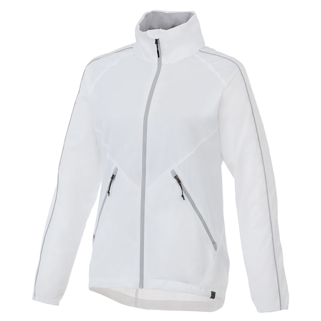 Rincon Packable Jacket with Recycled Content for Women Transfer - White/Silver - Front Flat